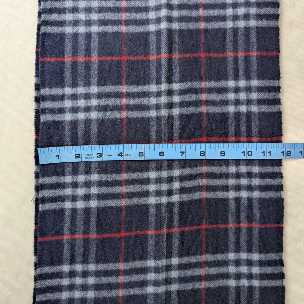 Burberry Unisex Lambswool Check Scarf Blue | Iconic Designer | Clean Used - Picture 2 of 6